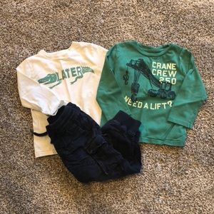 Gap long sleeve tee and pants lot (2t)